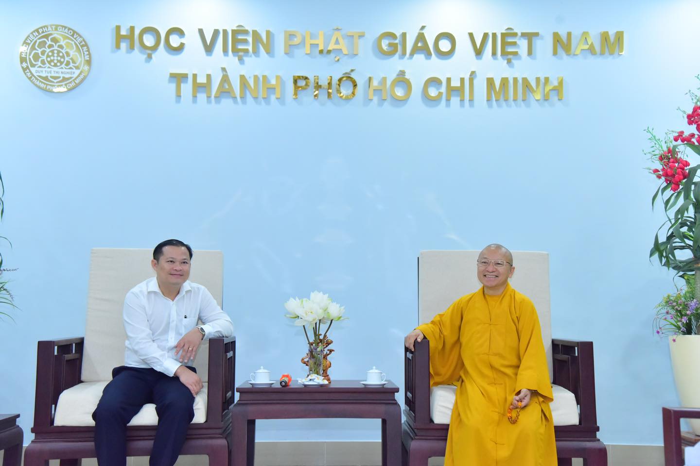 Huyện ủy, HĐND, UBND, UBMTTQVN huyện Bình Chánh thăm chúc tết Học viện Phật giáo Việt Nam tại TP.HCM