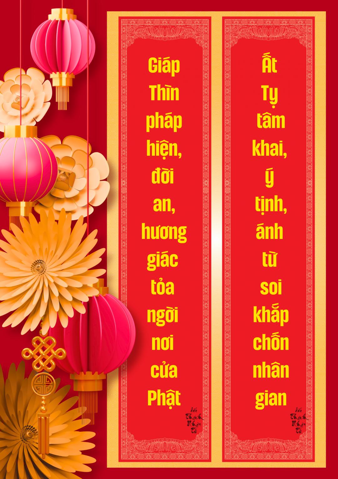 Các mẫu câu đối Tết năm 2025 của Thầy Nhật Từ