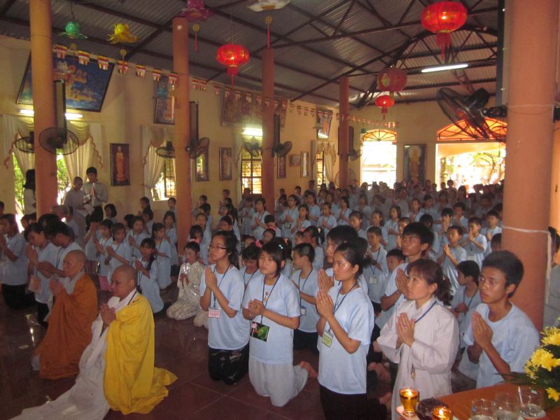 Nam Định: chùa Vấn Khẩu Phường Cửa Nam khai giảng khóa tu đạo đức cho Thanh thiếu niên