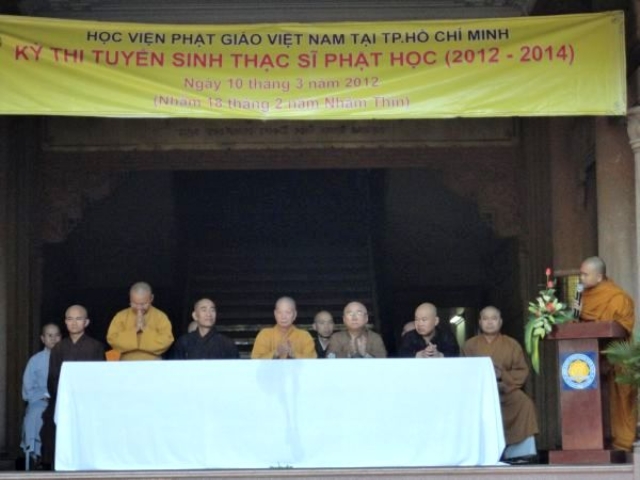 Học viên Phật Giáo Việt Nam tại Tp.HCM tổ chức Lễ khai mạc kỳ thi tuyển sinh Thạc sỹ Phật học năm 2012