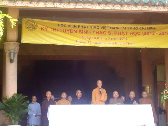 Học viên Phật Giáo Việt Nam tại Tp.HCM tổ chức Lễ khai mạc kỳ thi tuyển sinh Thạc sỹ Phật học năm 2012