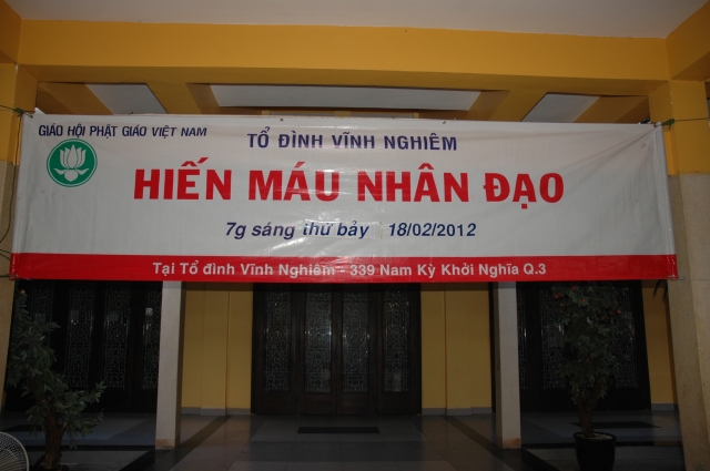 Chùa Vĩnh Nghiêm tham gia phong trào hiến máu nhân đạo