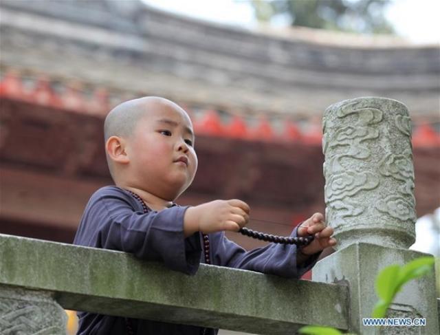 Trung Quốc: Chùm ảnh 50 Tiểu Hòa thượng tham gia cuộc thi bé đáng yêu