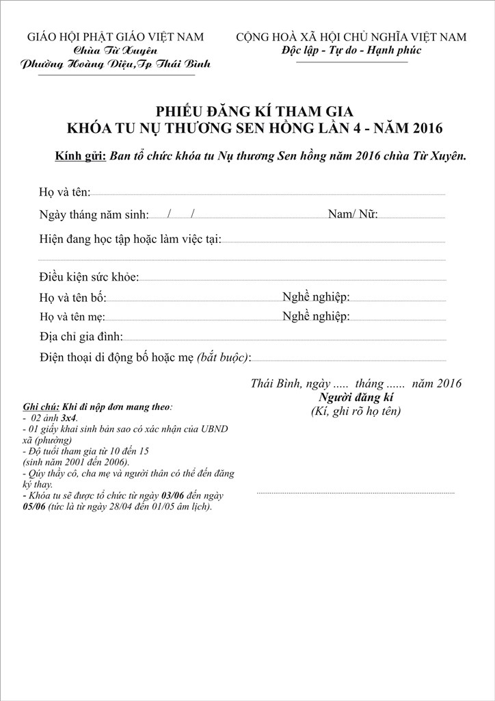 Thái Bình: Chùa Từ Xuyên tổ chức khoá tu “Nụ Thương Sen Hồng” đợt 2