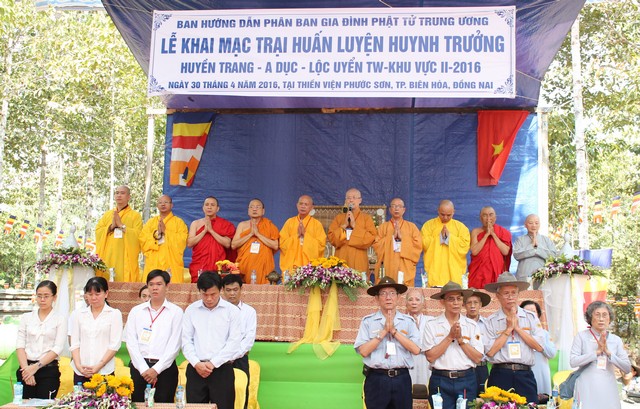 Đồng Nai: Khai mạc trại huấn luyện  Huynh trưởng Gia đình Phật tử miền Đông - miền Tây Nam bộ