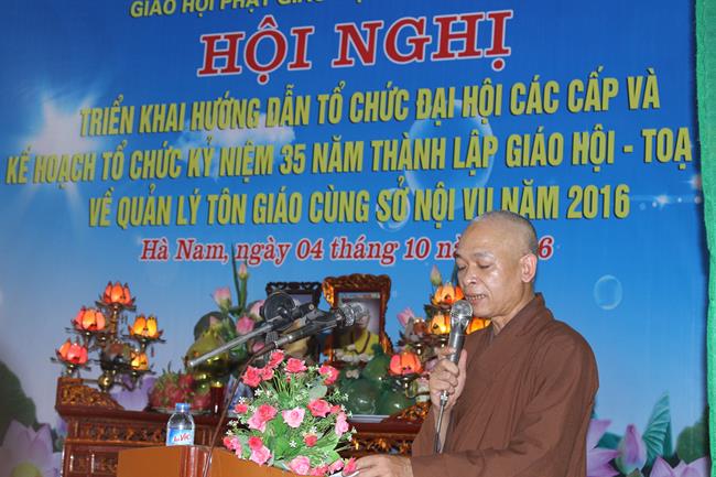 Hà Nam: Hội nghị triển khai đại hội Phật giáo các cấp- Kế hoạch kỷ niệm 35 năm thành lập Giáo hội- Tọa đàm về quản lý Tôn giáo 2016
