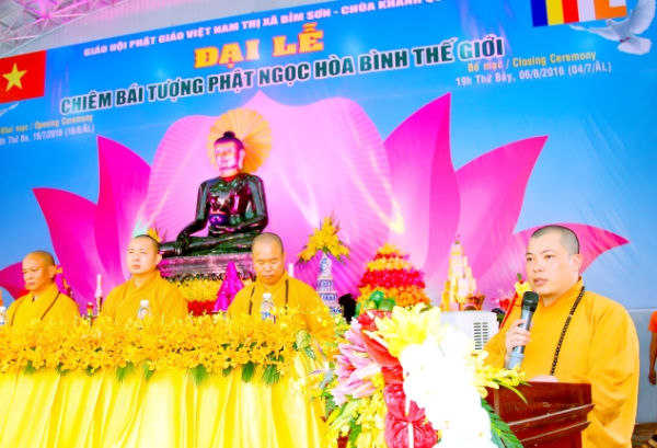 Thanh Hóa: Khai mạc triển lãm, chiêm bái Tôn tượng Phật ngọc hòa bình thế giới tại Chùa Khánh Quang.