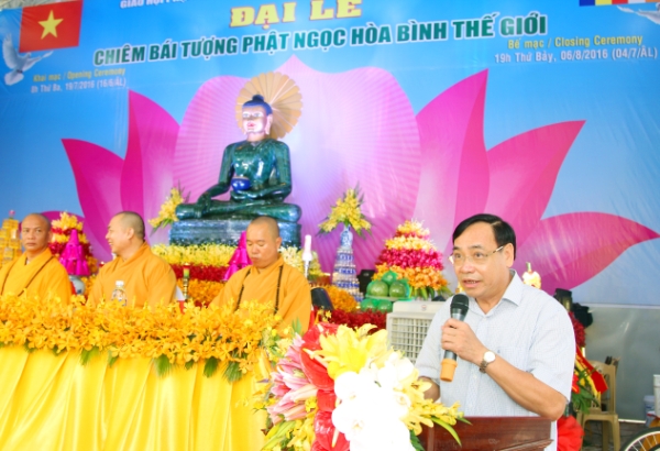 Thanh Hóa: Khai mạc triển lãm, chiêm bái Tôn tượng Phật ngọc hòa bình thế giới tại Chùa Khánh Quang.