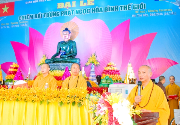 Thanh Hóa: Khai mạc triển lãm, chiêm bái Tôn tượng Phật ngọc hòa bình thế giới tại Chùa Khánh Quang.
