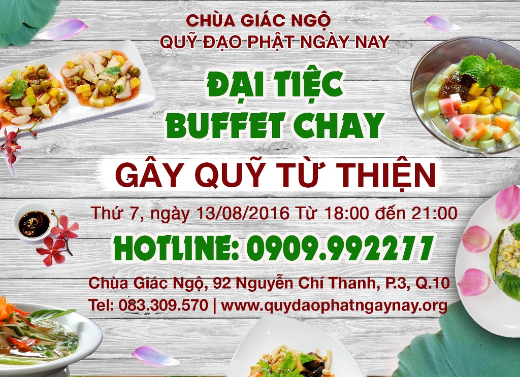 Thư mời tham dự tiệc Buffet Vu Lan gây Quỹ Đạo Phật Ngày Nay