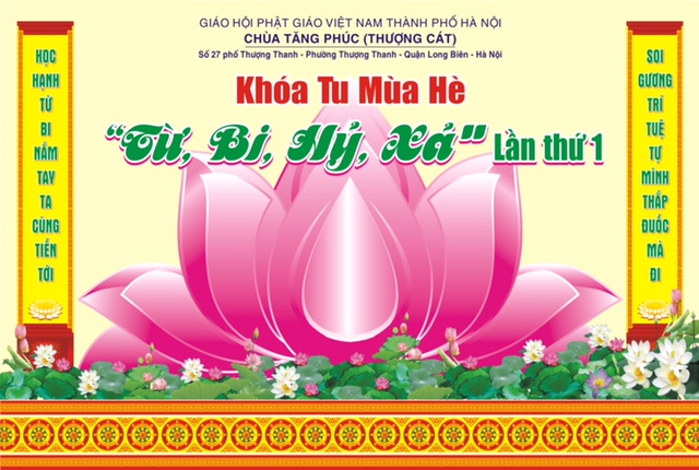 Hà Nội :Thông Báo Khoá Tu Mùa Hè “Từ, Bi, Hỷ, Xả” Lần I Năm 2017 tại chùa Tăng Phúc