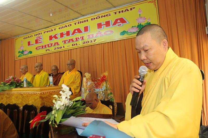Đồng Tháp: Khai giảng khóa An cư kiết hạ chùa Tam Bảo