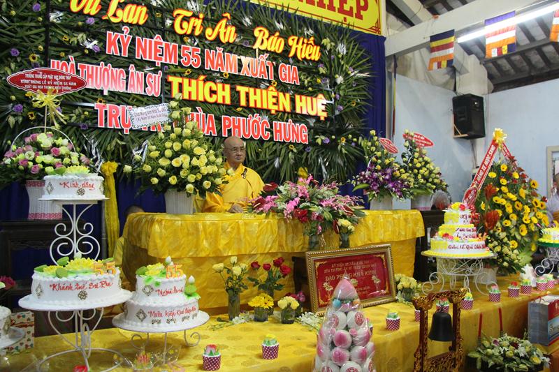 Đồng Tháp: Lễ khánh tuế và kỷ niệm 55 năm xuất gia HT. Thích Thiện Huệ