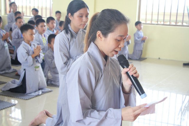 Thái Bình: Chùa Hoằng Văn mở khóa tu “Ươm mầm Phật pháp”