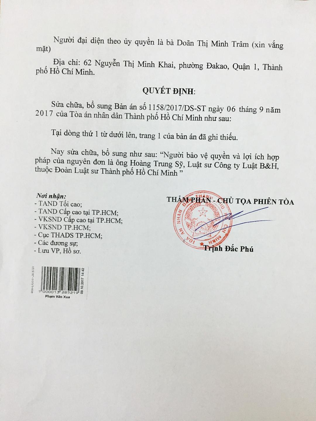 Bản Án Vv Tranh chấp quyền tác giả tập thơ Việt Nam Thi Sử Hùng Ca
