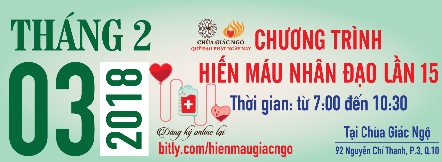 Thư mời đăng ký tham dự Chương trình  “Hiến Máu Nhân Đạo” Lần 15 - Ngày 3/2/2018 (HM15)
