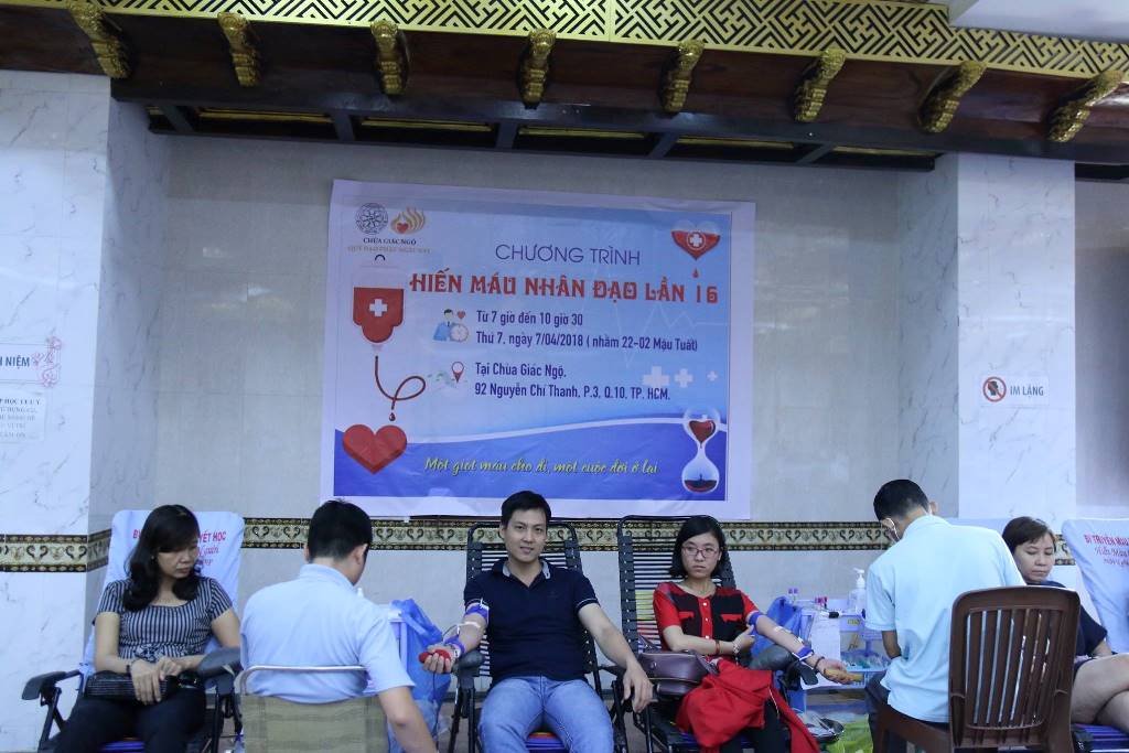 559 người hiến máu tại Chùa Giác Ngộ, ngày 7-4-2018