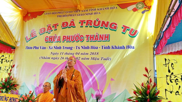 Lễ đặt đá trùng tu chùa Phước Thành.