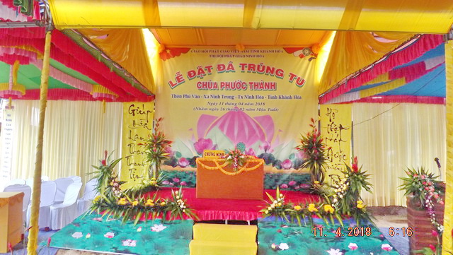 Lễ đặt đá trùng tu chùa Phước Thành.