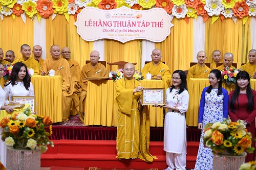 Chùa Giác Ngộ: Lễ Hằng Thuận cho 50 cặp khuyết tật