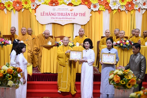 Chùa Giác Ngộ: Lễ Hằng Thuận cho 50 cặp khuyết tật