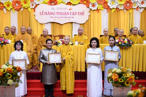 Chùa Giác Ngộ: Lễ Hằng Thuận cho 50 cặp khuyết tật
