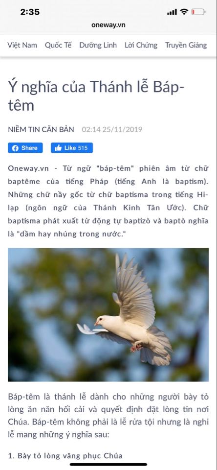 Diễn Viên Mai Phương Chưa Hề Bị Rửa Tội Hoặc Tham Dự Thánh Lễ Báp- Têm Vào Đạo Chúa.