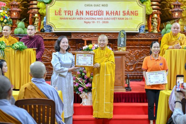 Chùa Giác Ngộ tổ chức Lễ tri ân người Thầy khai sáng nhân dịp 20/11
