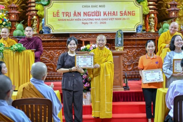 Chùa Giác Ngộ tổ chức Lễ tri ân người Thầy khai sáng nhân dịp 20/11