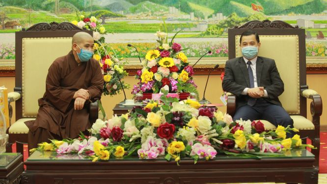 Vĩnh Phúc : Thường trực Ban Trị sự Phật giáo tỉnh chúc Tết lãnh đạo các đơn vị cơ quan ban ngành