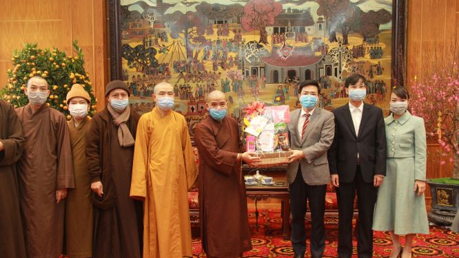 Vĩnh Phúc : Thường trực Ban Trị sự Phật giáo tỉnh chúc Tết lãnh đạo các đơn vị cơ quan ban ngành