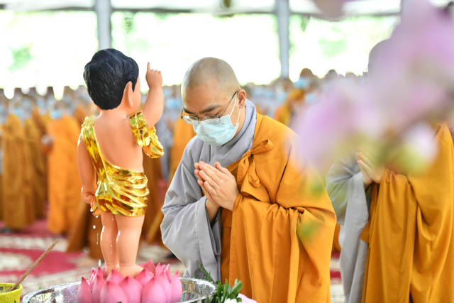 Trang nghiêm Lễ tắm Phật tại Học viện Phật giáo Việt Nam tại TP.HCM