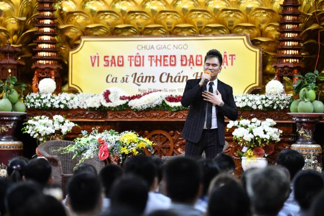 Ca sĩ Lâm Chấn Huy tham dự Talkshow “Vì sao tôi theo đạo Phật” tại chùa Giác Ngộ