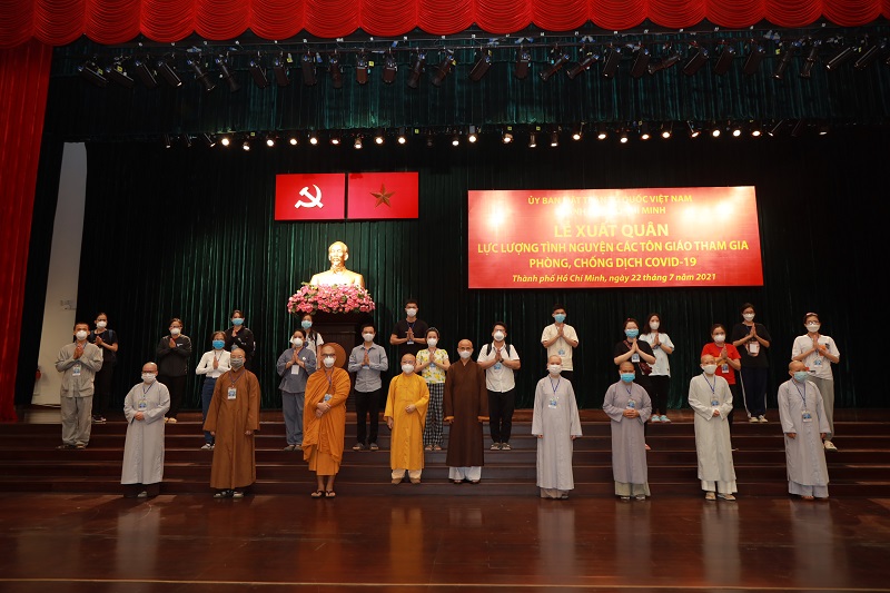 TP.HCM: 80 Tăng Ni và Phật tử tham dự Lễ xuất quân đợt 1, tình nguyện phục vụ tại các bệnh viện dã chiến và phục hồi Covid-19