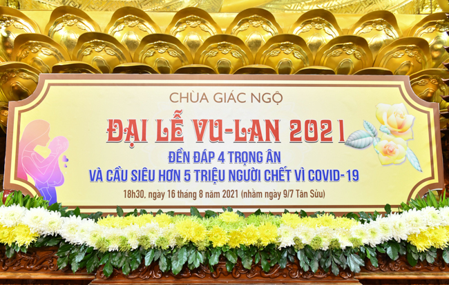 Chùa Giác Ngộ cầu siêu cho tất cả người chết vì COVID-19 trong Đại lễ Vu-lan 2021