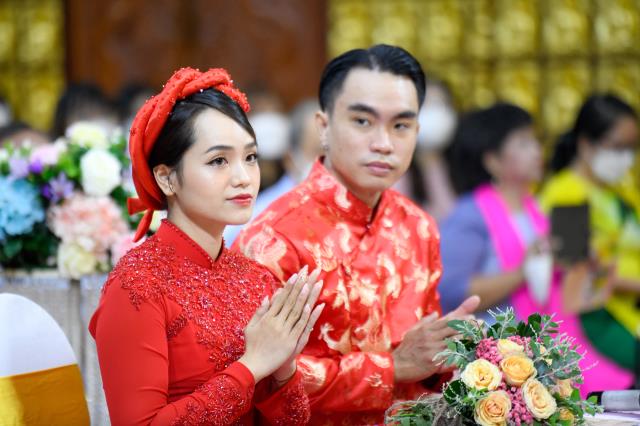 Chùa Giác Ngộ: Lễ Hằng thuận của chú rể Hoàng Long và cô dâu Ngọc Linh