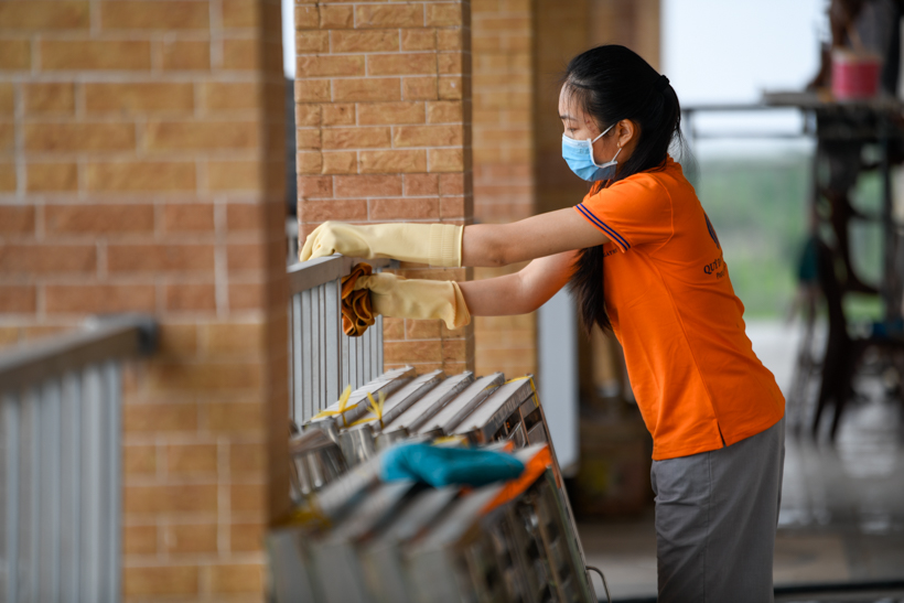 Chùm ảnh: Không khí chuẩn bị lễ khánh thành tòa Tăng xá chùa Quan Âm Đông Hải