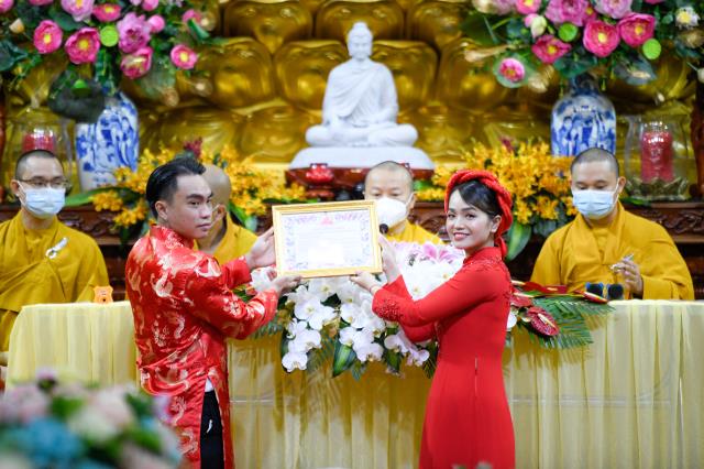 Chùa Giác Ngộ: Lễ Hằng thuận của chú rể Hoàng Long và cô dâu Ngọc Linh