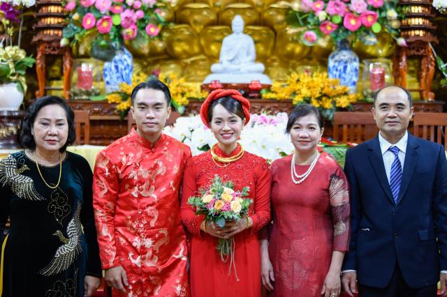 Chùa Giác Ngộ: Lễ Hằng thuận của chú rể Hoàng Long và cô dâu Ngọc Linh