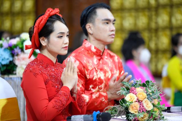 Chùa Giác Ngộ: Lễ Hằng thuận của chú rể Hoàng Long và cô dâu Ngọc Linh