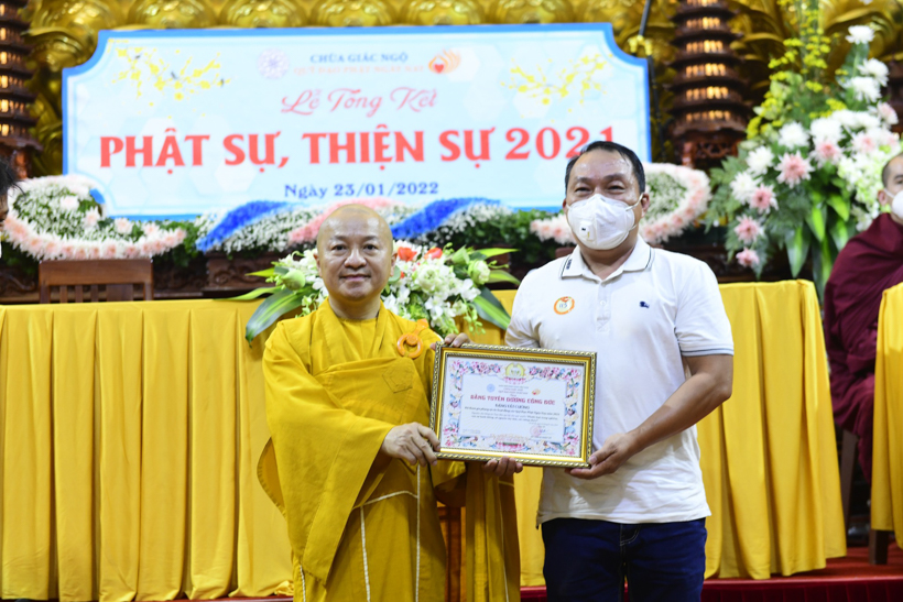 Lễ tổng kết Phật sự, thiện sự chùa Giác Ngộ - Quỹ Đạo Phật Ngày Nay năm 2021
