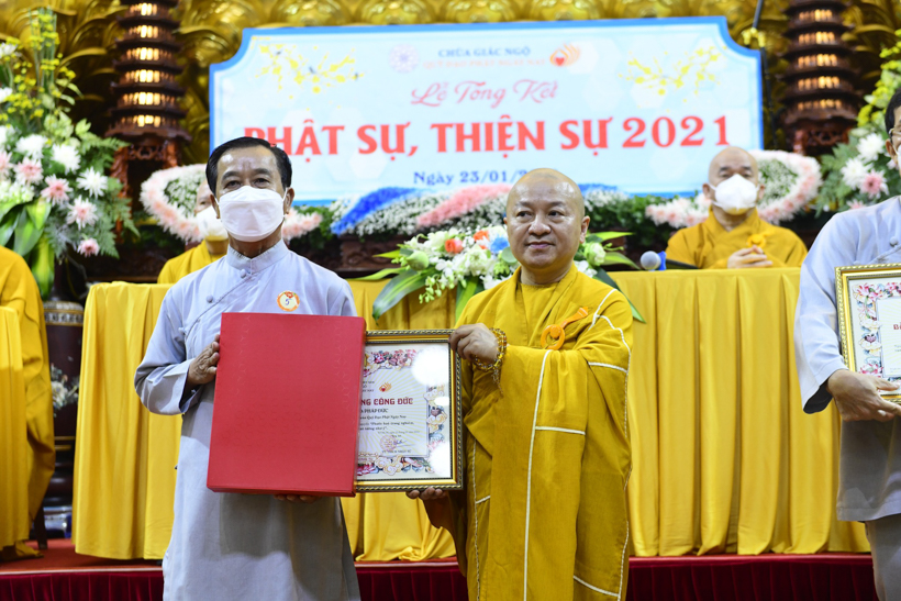 Lễ tổng kết Phật sự, thiện sự chùa Giác Ngộ - Quỹ Đạo Phật Ngày Nay năm 2021