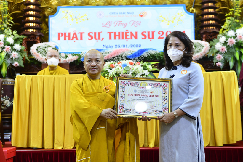 Lễ tổng kết Phật sự, thiện sự chùa Giác Ngộ - Quỹ Đạo Phật Ngày Nay năm 2021
