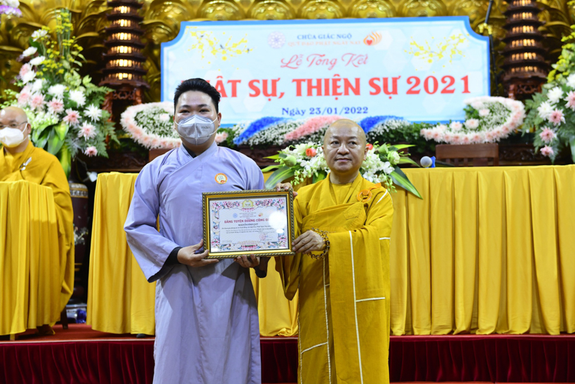 Lễ tổng kết Phật sự, thiện sự chùa Giác Ngộ - Quỹ Đạo Phật Ngày Nay năm 2021