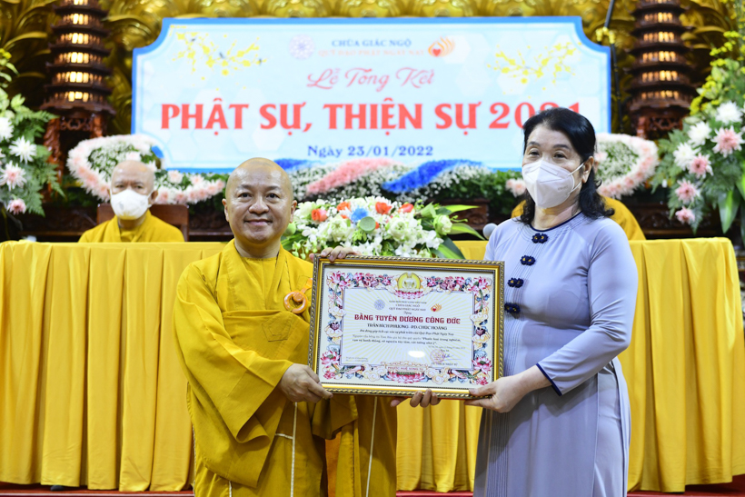 Lễ tổng kết Phật sự, thiện sự chùa Giác Ngộ - Quỹ Đạo Phật Ngày Nay năm 2021