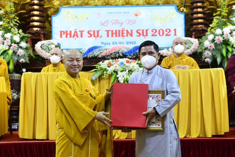 Lễ tổng kết Phật sự, thiện sự chùa Giác Ngộ - Quỹ Đạo Phật Ngày Nay năm 2021