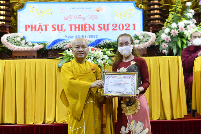 Lễ tổng kết Phật sự, thiện sự chùa Giác Ngộ - Quỹ Đạo Phật Ngày Nay năm 2021