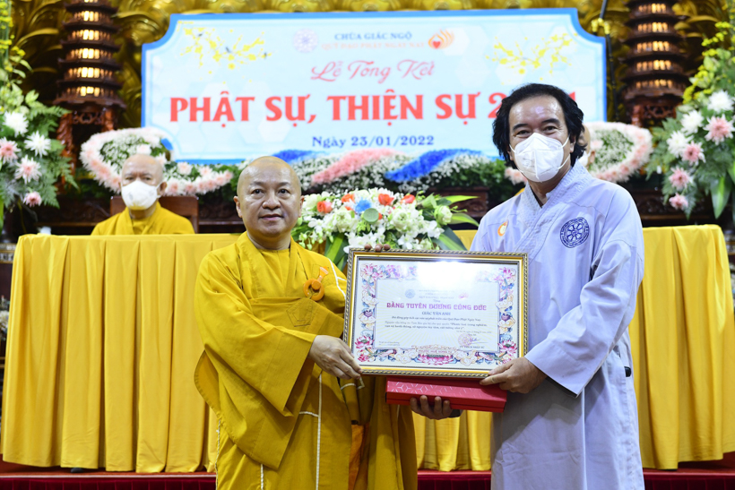 Lễ tổng kết Phật sự, thiện sự chùa Giác Ngộ - Quỹ Đạo Phật Ngày Nay năm 2021