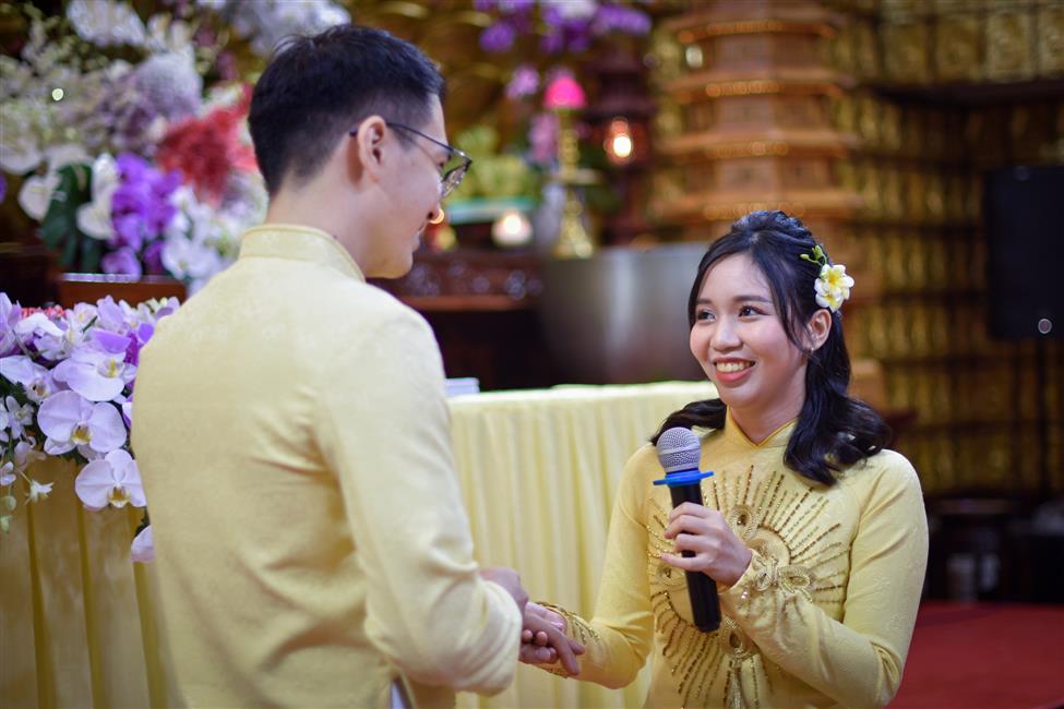 Lễ Hằng thuận của Phật tử chú rể Ngộ Tuệ Nhuận và cô dâu Nhuận Anh