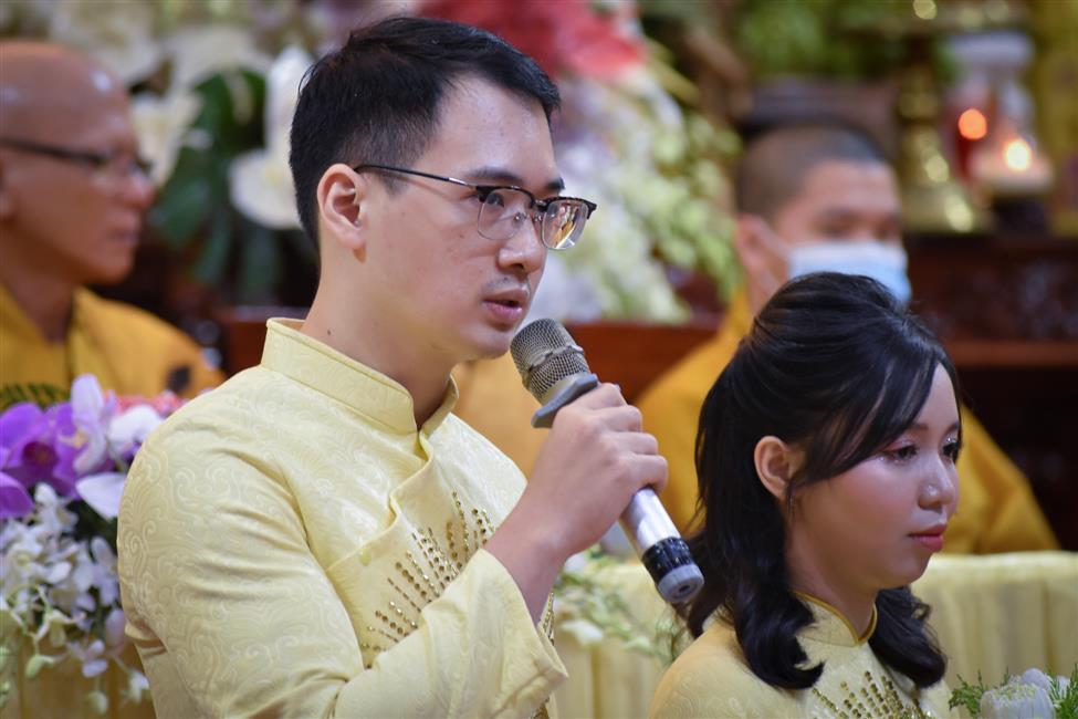 Lễ Hằng thuận của Phật tử chú rể Ngộ Tuệ Nhuận và cô dâu Nhuận Anh